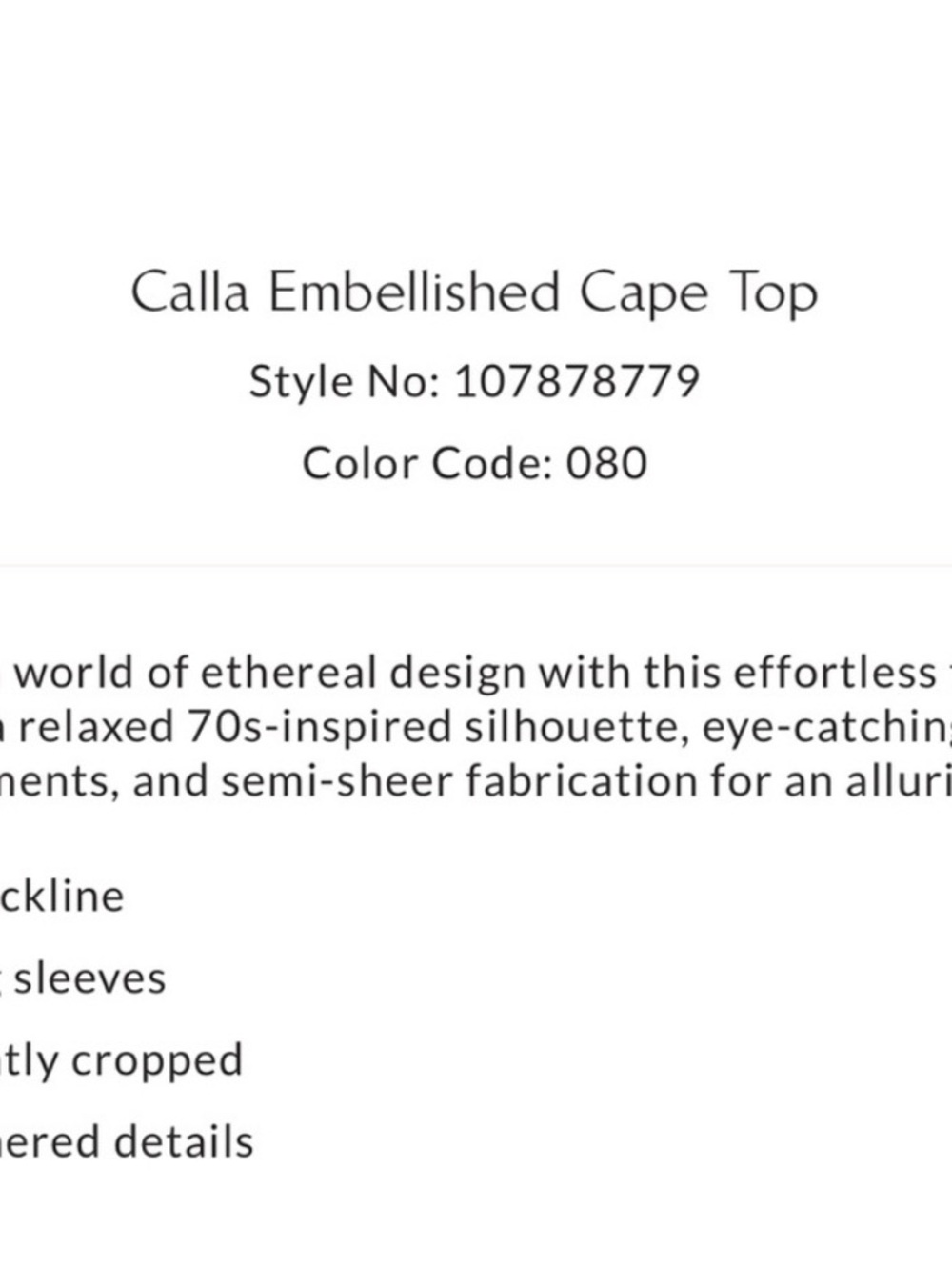 NWT Free People Brown Beaded Calla Embellished Cape Western Top - Picture 13 of 13